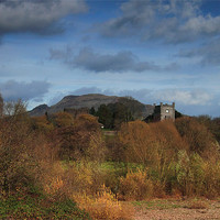 Buy canvas prints of Abergavenny Castle monmouthshire wales uk by simon powell