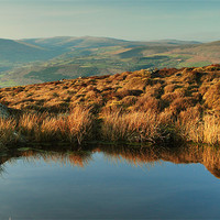Buy canvas prints of moorland mirage brecon beacons by simon powell