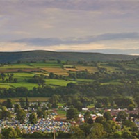 Buy canvas prints of the greenman festival crickhowell at dusk wales by simon powell