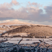Buy canvas prints of Abergavenny Sugar loaf winter 8289 by simon powell