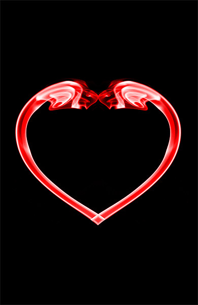 Red heart on black Picture Board by Steve Purnell