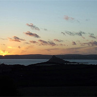 Buy canvas prints of Sunset  on St Michaels Mount by Carol Young