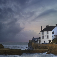 Buy canvas prints of  Storm over PorthLeven by Carol Young