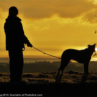 Buy canvas prints of Walking the Dog by Bob Legg