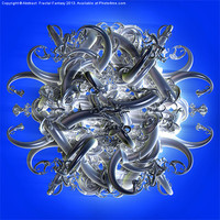 Buy canvas prints of Horned circle blue by Abstract  Fractal Fantasy