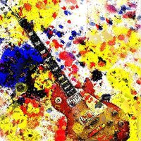 Buy canvas prints of Les Paul Retro Abstract by Abstract  Fractal Fantasy