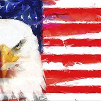 Buy canvas prints of USA FLAG and Eagle by Abstract  Fractal Fantasy