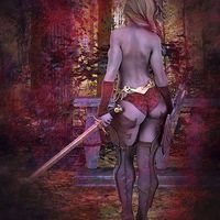 Buy canvas prints of  It's Not my Time - Fantasy nude warrior girl by Abstract  Fractal Fantasy