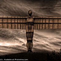 Buy canvas prints of Angel of the North - The Golden Angel by Cass Castagnoli