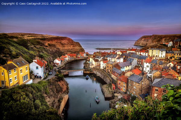 Staithes - Silent Night Picture Board by Cass Castagnoli