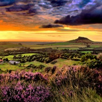 Buy canvas prints of Roseberry Topping - Odins Fire by Cass Castagnoli
