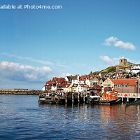 Buy canvas prints of Whitby Harbour Summer by Cass Castagnoli