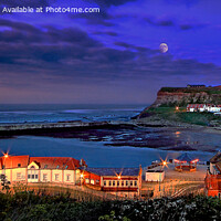 Buy canvas prints of Whitby by Moonlight by Cass Castagnoli