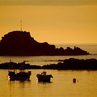 Buy canvas prints of Cobo Bay Sunset Guernsey by Tracey Selby