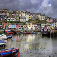 Buy canvas prints of Brixham Harbour by mike lester
