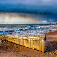 Buy canvas prints of Passing Shower At Colwell Bay by Wight Landscapes