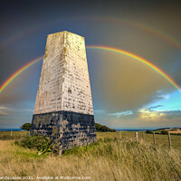 Buy canvas prints of Ashey Sea Mark Double Rainbow by Wight Landscapes