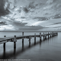 Buy canvas prints of Binstead Jetty BW by Wight Landscapes
