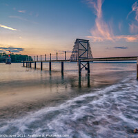 Buy canvas prints of Fishbourne Jetty Sunset by Wight Landscapes