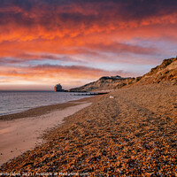 Buy canvas prints of Colwell Bay Beach Sunset Isle Of Wight by Wight Landscapes