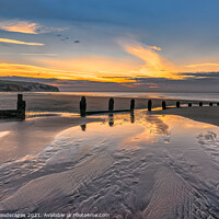 Buy canvas prints of Dawn At Sandown Beach Isle Of Wight by Wight Landscapes