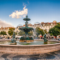 Buy canvas prints of Fountain Rossio Square Lisbon Portugal. by Wight Landscapes