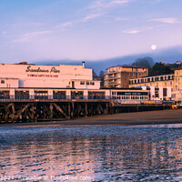 Buy canvas prints of Sandown Pier Moonset by Wight Landscapes