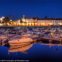 Buy canvas prints of Faro Marina at Night by Wight Landscapes