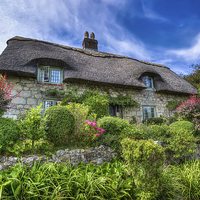 Buy canvas prints of Thatched Cottage Godshill IOW. by Wight Landscapes