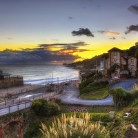 Buy canvas prints of Ventnor Town Sunset by Wight Landscapes
