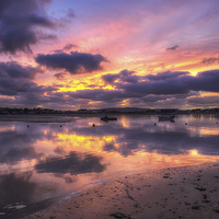 Buy canvas prints of Purple Bembridge Sunset by Wight Landscapes