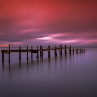 Buy canvas prints of Binstead Jetty Sunset by Wight Landscapes