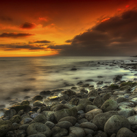Buy canvas prints of Steephill Cove Sunset by Wight Landscapes