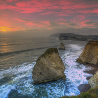 Buy canvas prints of Freshwater Sea Stack Sunset by Wight Landscapes