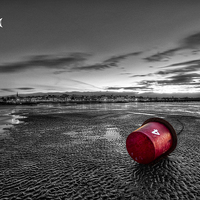 Buy canvas prints of Ryde Sands at Night bw by Wight Landscapes