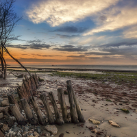 Buy canvas prints of  Bembridge Beach Sunset by Wight Landscapes