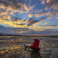 Buy canvas prints of Ryde Sands Red 6 by Wight Landscapes