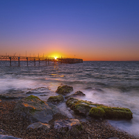 Buy canvas prints of Totland Pier Sunset by Wight Landscapes