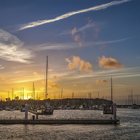 Buy canvas prints of Yarmouth Harbour Sunset by Wight Landscapes