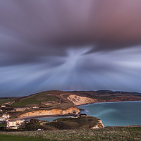 Buy canvas prints of Freshwater Bay At Dusk by Wight Landscapes