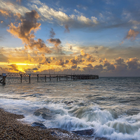 Buy canvas prints of Sunset At Totland Pier by Wight Landscapes