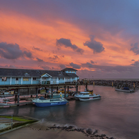 Buy canvas prints of Ventnor Haven Sunset by Wight Landscapes