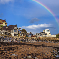 Buy canvas prints of The Lighthouse Rainbow by Wight Landscapes