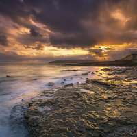 Buy canvas prints of Yaverland Beach Sunset by Wight Landscapes