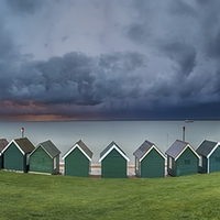 Buy canvas prints of Gurnard Bay Panorama by Wight Landscapes
