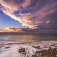 Buy canvas prints of Sunset On The Beach  by Wight Landscapes
