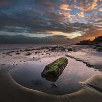 Buy canvas prints of Rock Pool Sunset by Wight Landscapes