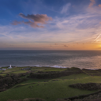 Buy canvas prints of Sunset At St Catherines by Wight Landscapes