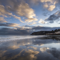 Buy canvas prints of Shanklin Beach Reflections by Wight Landscapes