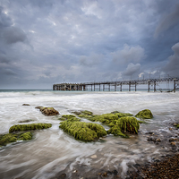 Buy canvas prints of  Stormy Totland Pier by Wight Landscapes